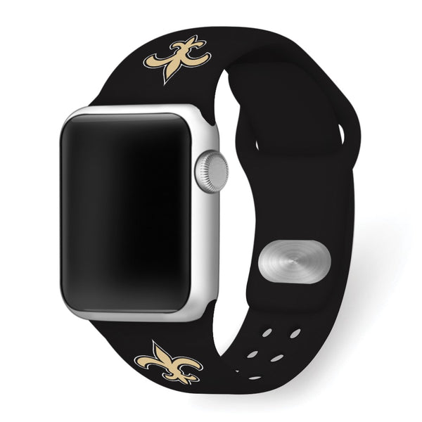 Gametime New Orl. Saints Silicon Band fits Apple Watch (38/40mm Black)