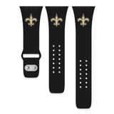 Gametime New Orl. Saints Silicon Band fits Apple Watch (38/40mm Black)