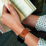 Gametime New Orl. Saints Leather Band fits Apple Watch (42/44mm S/M Tan)