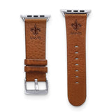 Gametime New Orl. Saints Leather Band fits Apple Watch (42/44mm S/M Tan)