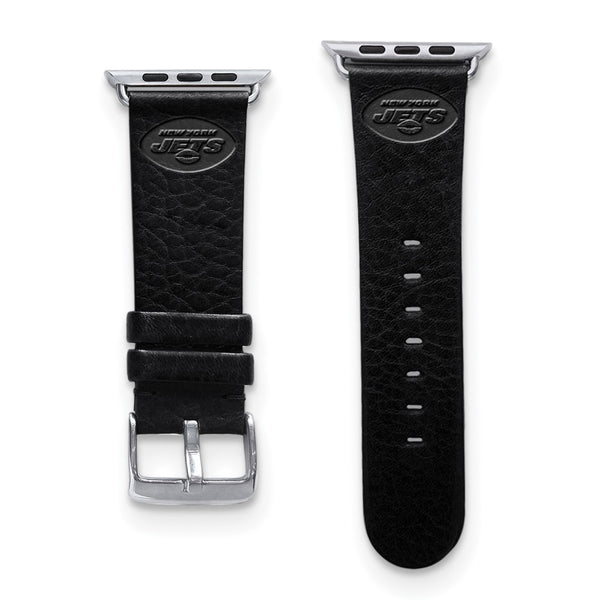 Gametime NY Jets Leather Band fits Apple Watch (38/40mm S/M Black)