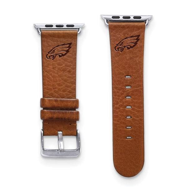 Gametime Phila. Eagles Leather Band fits Apple Watch (42/44mm S/M Tan)
