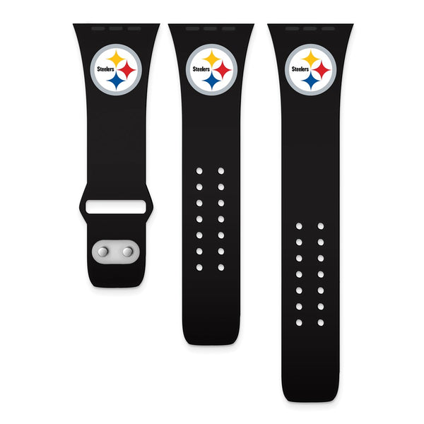 Gametime Pitts. Steelers Silicon Band fits Apple Watch (42/44mm Black)