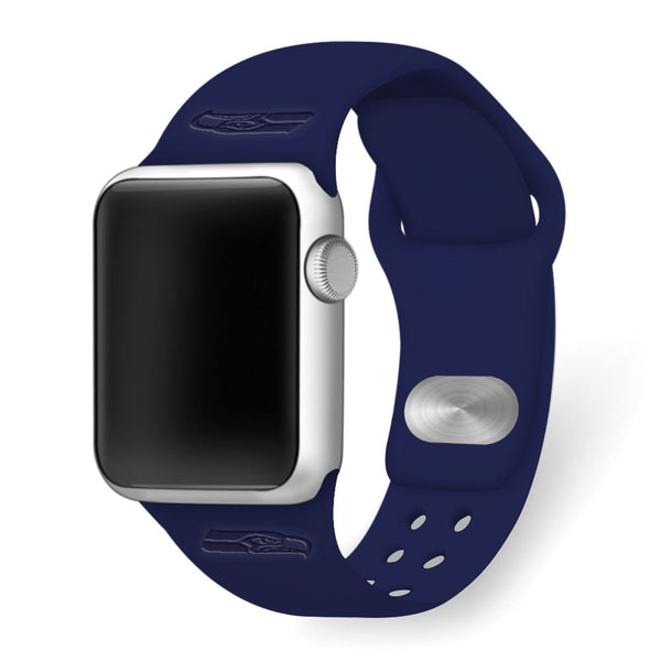 Gametime Seatt. Seahawks Deboss Silicon Band fits Apple Watch (42/44mm Navy