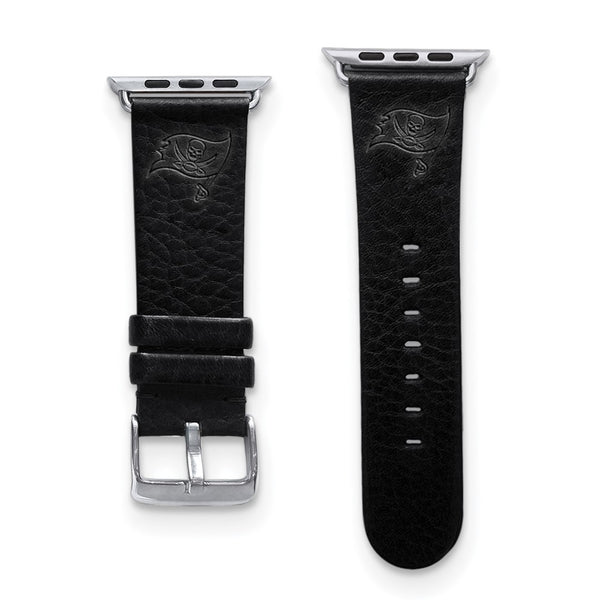 Gametime TB Buccaneers Leather Band fits Apple Watch (38/40mm S/M Black)