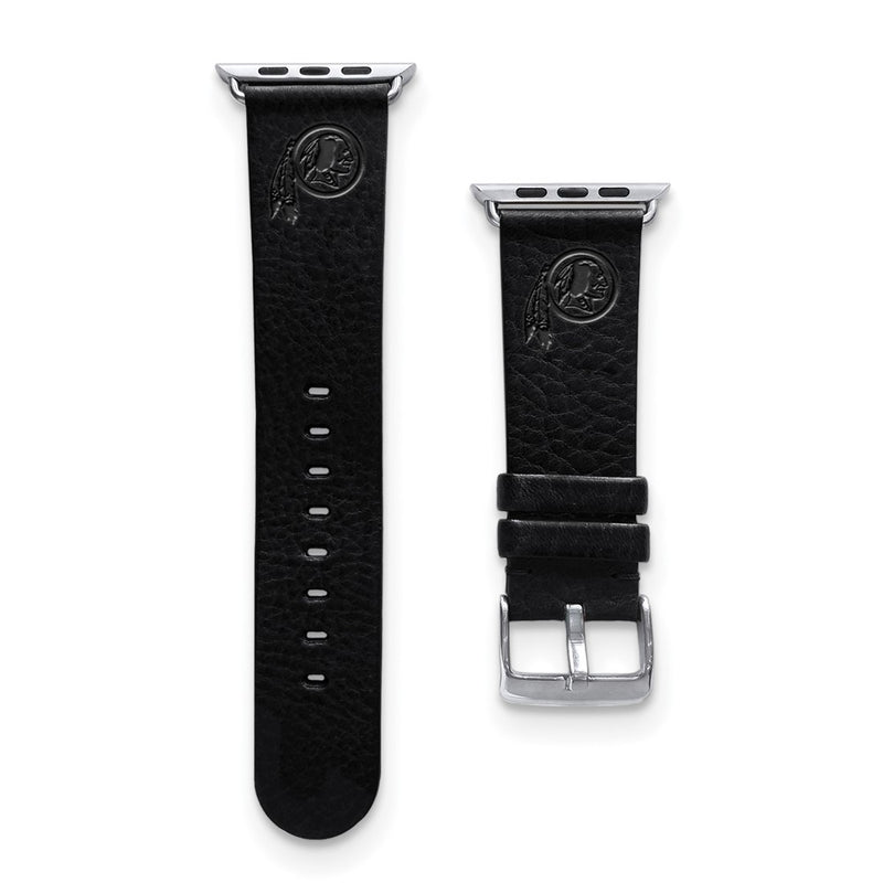 Gametime Wash. Football Leather Band fits Apple Watch (38/40mm M/L Black)