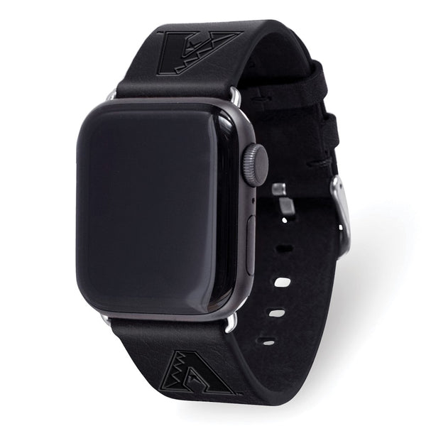Gametime AZ Diamondbacks Leather Band fits Apple Watch (38/40mm M/L Black)