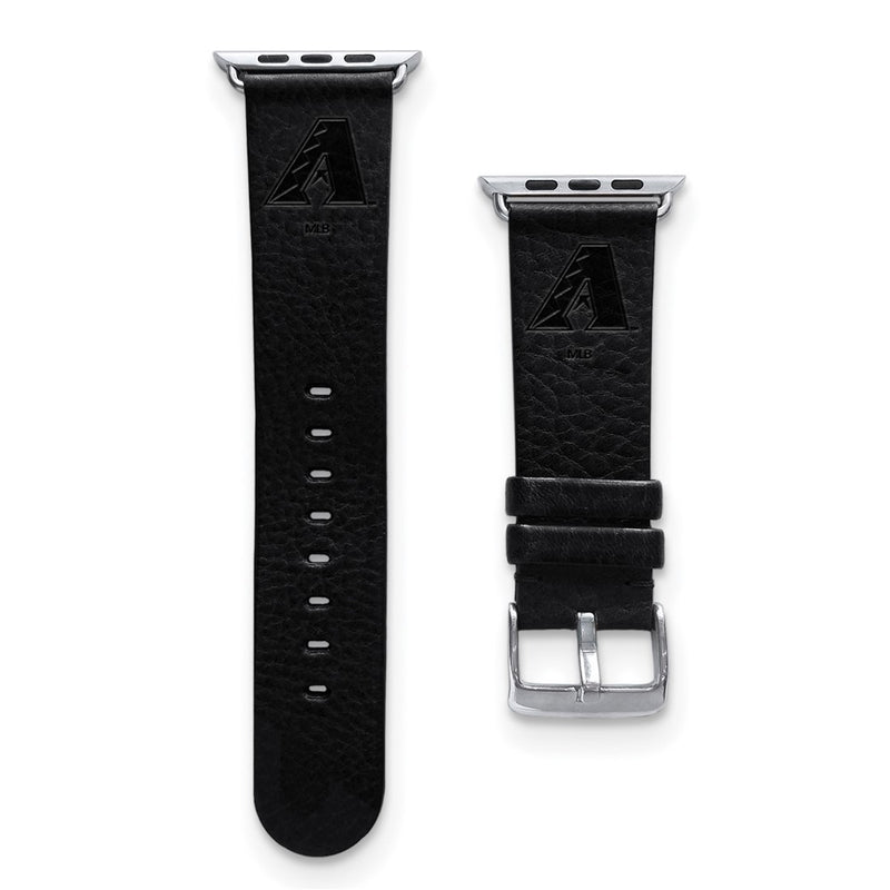 Gametime AZ Diamondbacks Leather Band fits Apple Watch (38/40mm S/M Black)