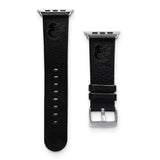 Gametime Balt. Orioles Leather Band fits Apple Watch (38/40mm S/M Black)