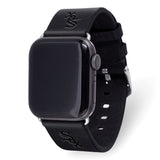 Gametime Chi. White Sox Leather Band fits Apple Watch (38/40mm M/L Black)