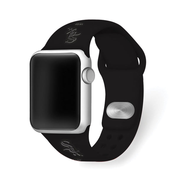 Gametime Chi. Wh.Sox Deboss Silicon Band fits Apple Watch (42/40mm Black)