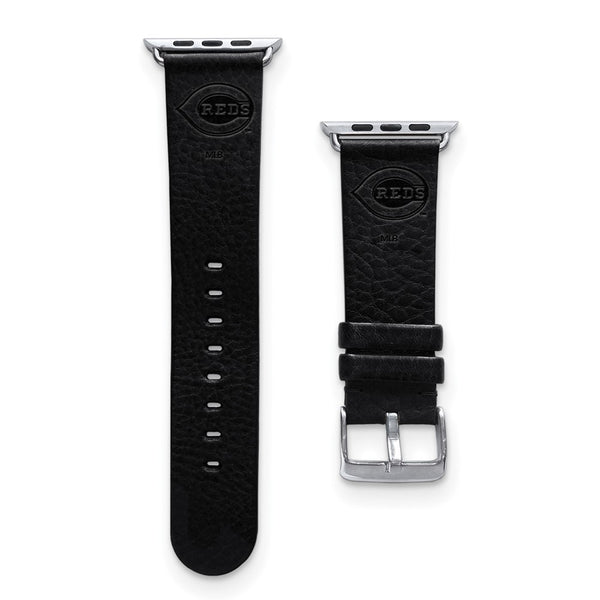 Gametime Cinti. Reds Leather Band fits Apple Watch (38/40mm M/L Black)