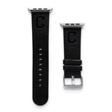 Gametime Cleve. Indians Leather Band fits Apple Watch (42/44mm M/L Black)