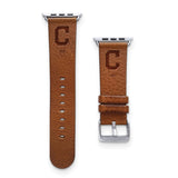 Gametime Cleve. Indians Leather Band fits Apple Watch (42/44mm M/L Tan)
