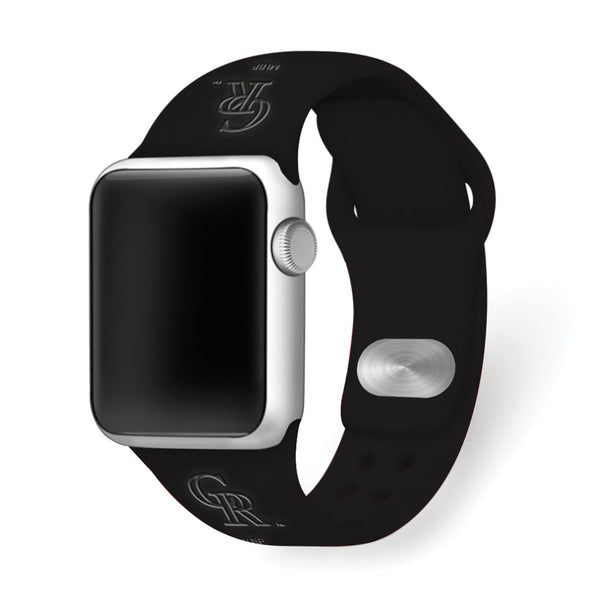 Gametime Colo. Rockies Deboss Silicon Band fits Apple Watch (42/40mm Black)