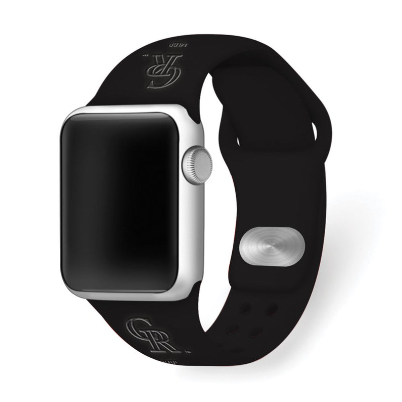 Gametime Colo. Rockies Deboss Silicon Band fits Apple Watch (38/40mm Black)