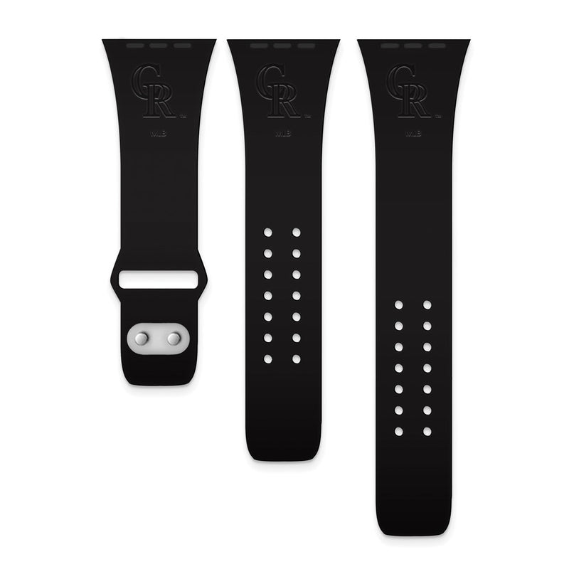 Gametime Colo. Rockies Deboss Silicon Band fits Apple Watch (38/40mm Black)