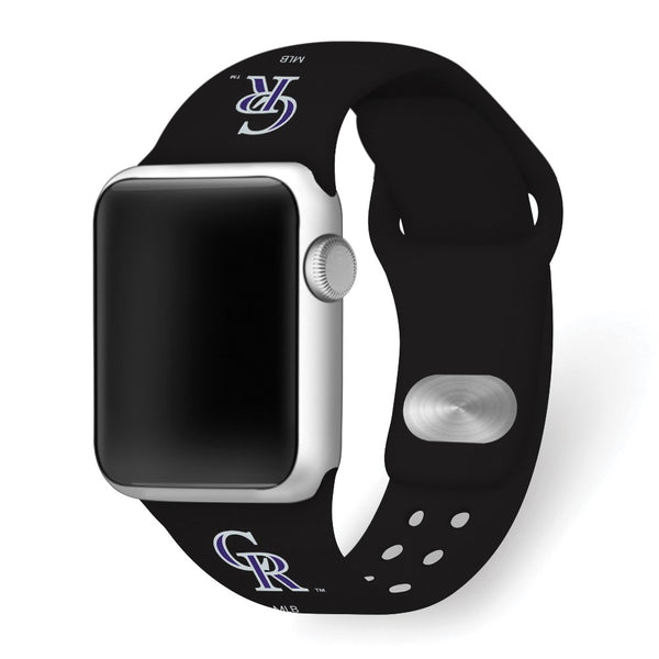 Gametime Colo. Rockies Silicon Band fits Apple Watch (38/40mm Black)