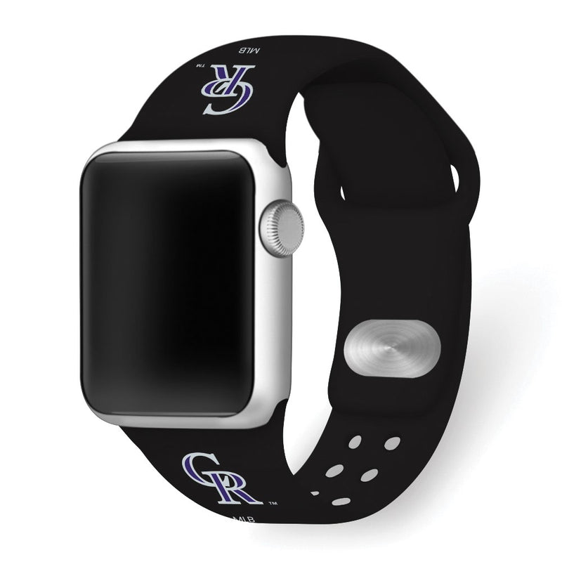 Gametime Colo. Rockies Silicon Band fits Apple Watch (42/44mm Black)