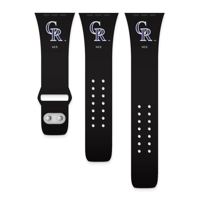 Gametime Colo. Rockies Silicon Band fits Apple Watch (42/44mm Black)
