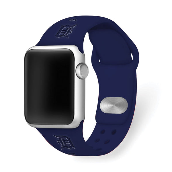Gametime Detroit Tigers Deboss Silicon Band fits Apple Watch (38/40mm Navy)