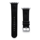 Gametime LA Dodgers Leather Band fits Apple Watch (38/40mm M/L Black)
