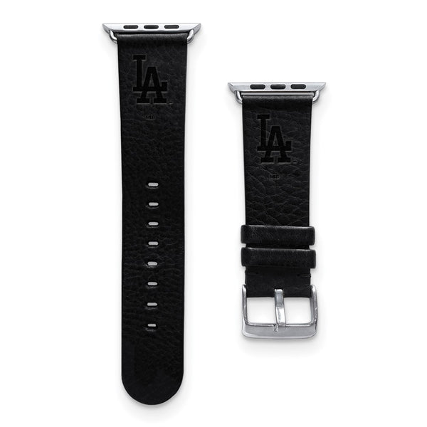 Gametime LA Dodgers Leather Band fits Apple Watch (42/44mm M/L Black)