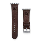Gametime Miami Marlins Leather Band fits Apple Watch (42/44mm M/L Brown)