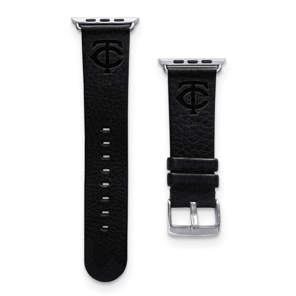Gametime Minne. Twins Leather Band fits Apple Watch (38/40mm S/M Black)