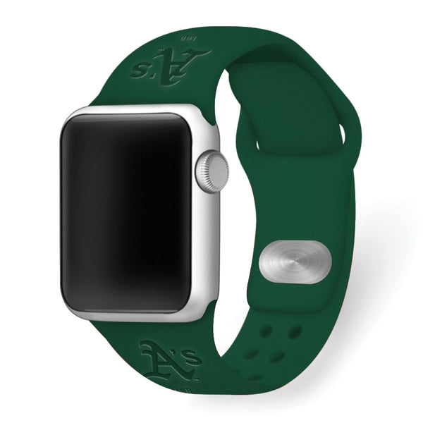 Gametime Oakland A's Deboss Silicon Band fits Apple Watch (38/40mm Green)
