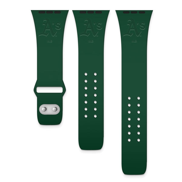Gametime Oakland A's Deboss Silicon Band fits Apple Watch (42/44mm Green)