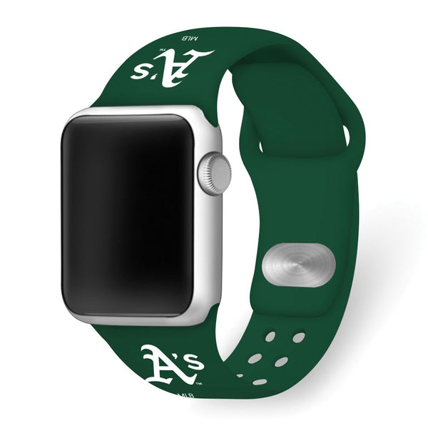 Gametime Oakland A's Silicon Band fits Apple Watch (38/40mm Green)