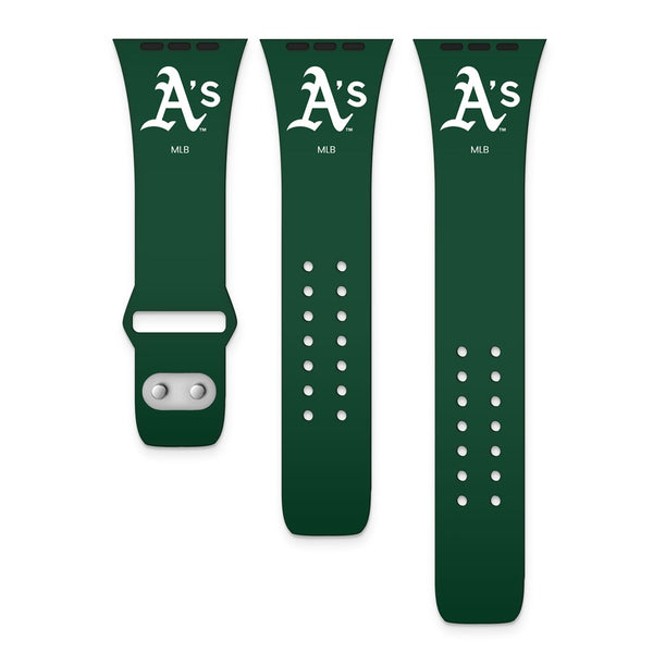 Gametime Oakland A's Silicon Band fits Apple Watch (42/44mm Green)