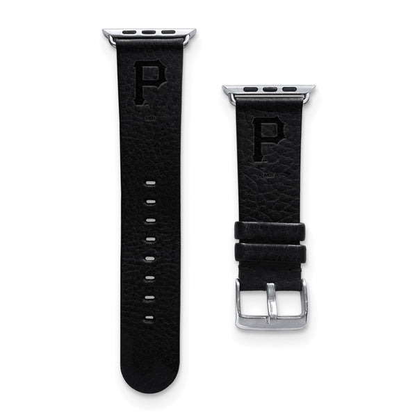 Gametime Pitts. Pirates Leather Band fits Apple Watch (38/40mm S/M Black)