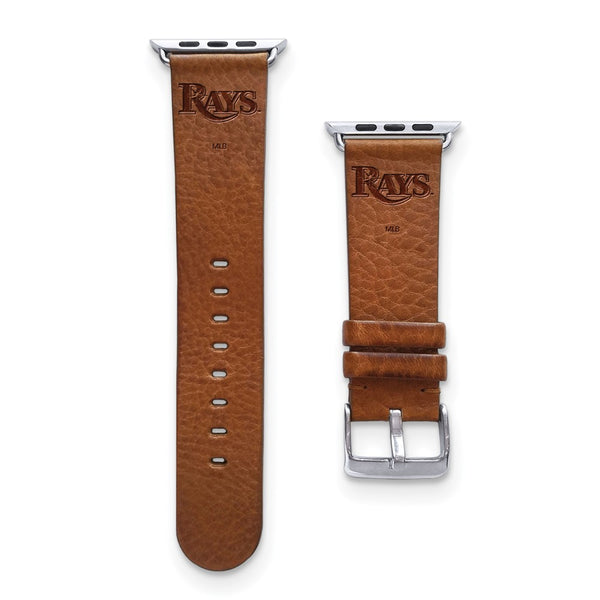 Gametime Tampa Bay Rays Leather Band fits Apple Watch (38/40mm M/L Tan)