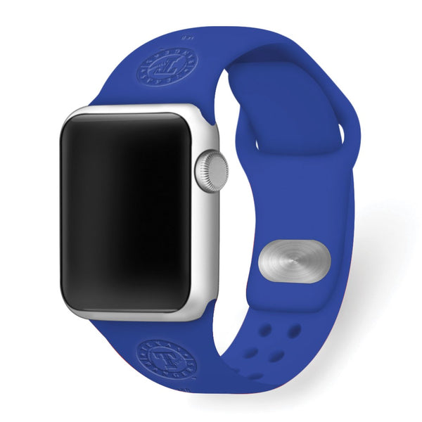 Gametime TX Rangers Deboss Silicon Band fits Apple Watch (42/44 Blue)