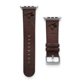 Gametime Tor. Blue Jays Leather Band fits Apple Watch (42/44mm S/M Brown)