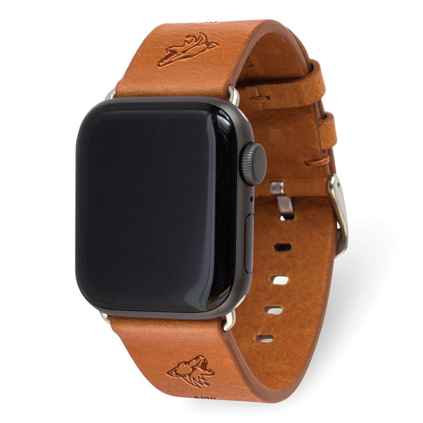 Gametime AZ Coyotes Leather Band fits Apple Watch (42/44mm S/M Tan)