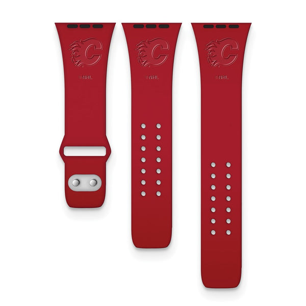 Gametime Calgary Flames Deboss Silicon Band fits Apple Watch (38/40mm Red)