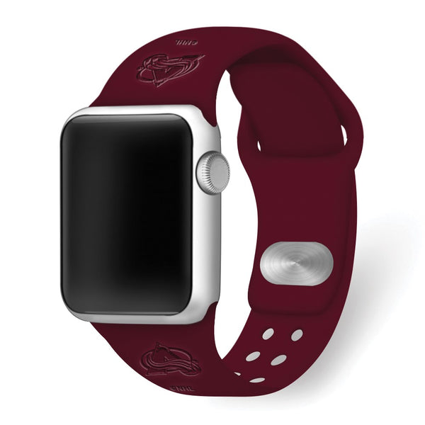 Gametime Colo. Avalanche Deboss Silicon Band fits Apple Watch (42/44mm Maro