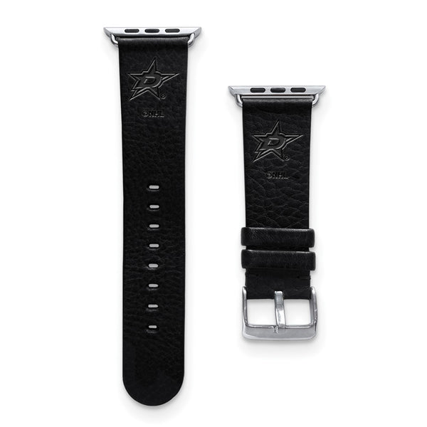 Gametime Dallas Stars Leather Band fits Apple Watch (42/44mm M/L Black)