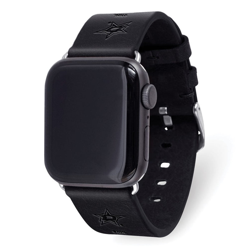 Gametime Dallas Stars Leather Band fits Apple Watch (42/44mm S/M Black)