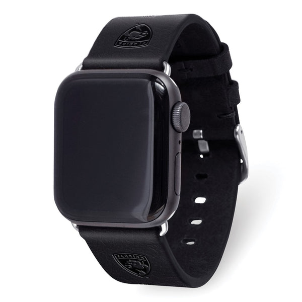 Gametime Fla. Panthers Leather Band fits Apple Watch (38/40mm S/M Black)