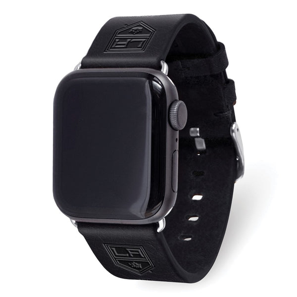 Gametime LA Kings Leather Band fits Apple Watch (42/44mm S/M Black)