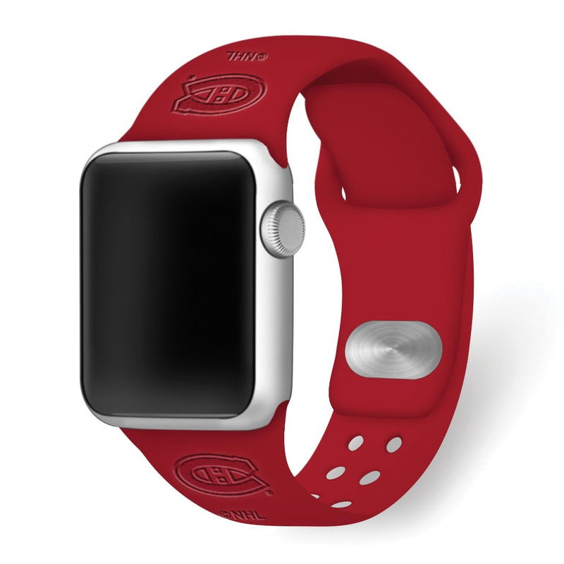 Gametime Mont. Canadiens Deboss Silicon Band fits Apple Watch (42/44mm Red)