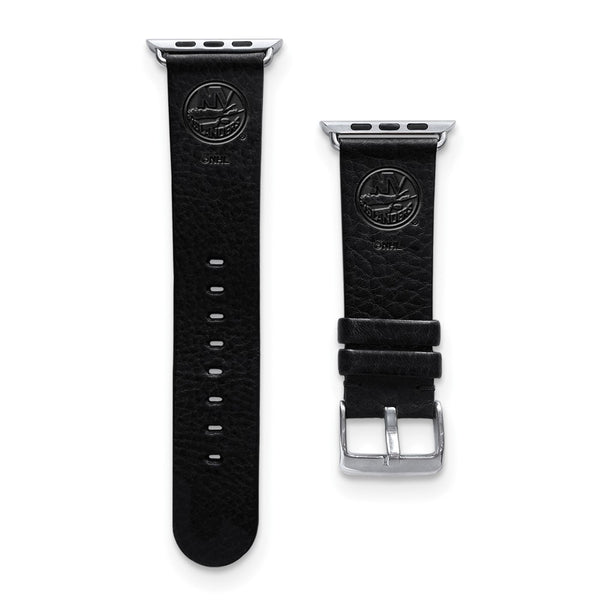 Gametime NY Islanders Leather Band fits Apple Watch (42/44mm M/L Black)