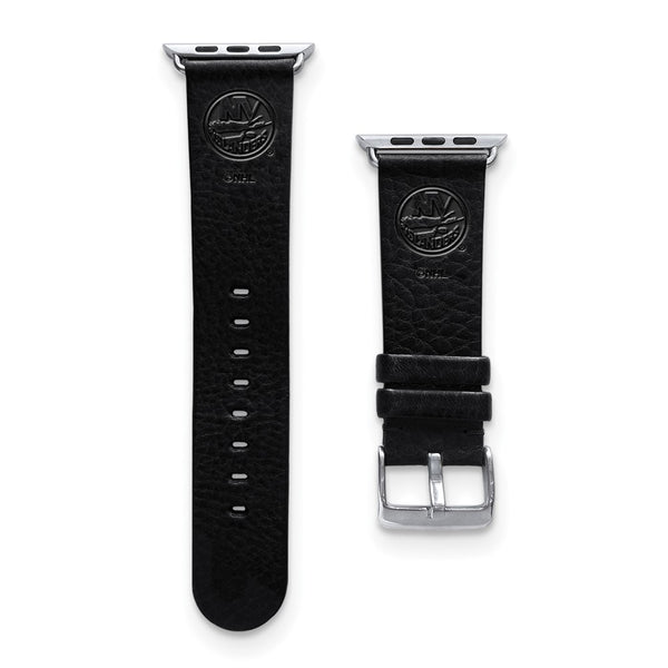 Gametime NY Islanders Leather Band fits Apple Watch (42/44mm S/M Black)