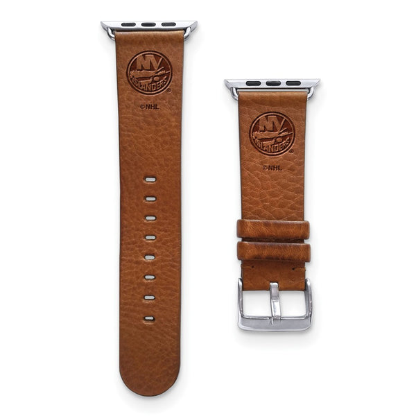 Gametime NY Islanders Leather Band fits Apple Watch (42/44mm M/L Tan)