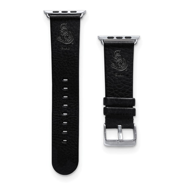 Gametime Ottawa Senators Leather Band fits Apple Watch (42/44mm S/M Black)