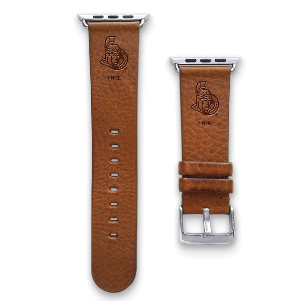 Gametime Ottawa Senators Leather Band fits Apple Watch (42/44mm M/L Tan)